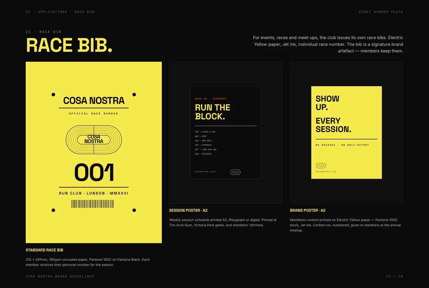 Race bib and poster application